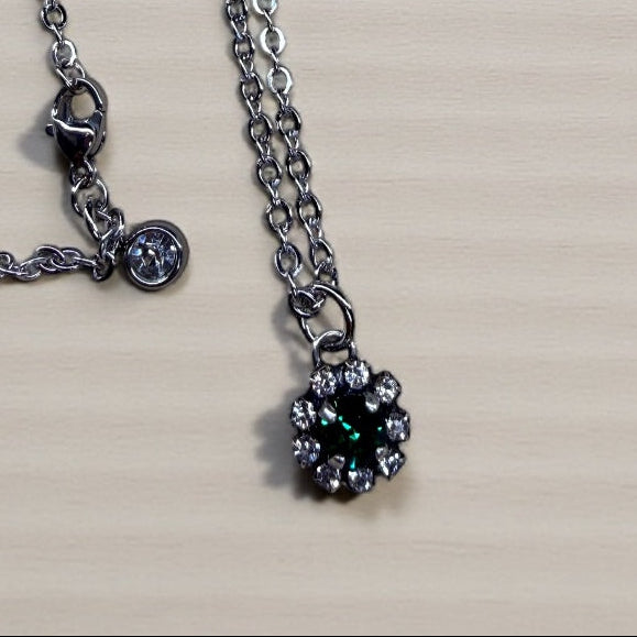 [PRE-ORDER] Surrounded By Grace - Crystal Circle Rhinestone Necklace - Green [SHIPS IN 1-2 WEEKS]