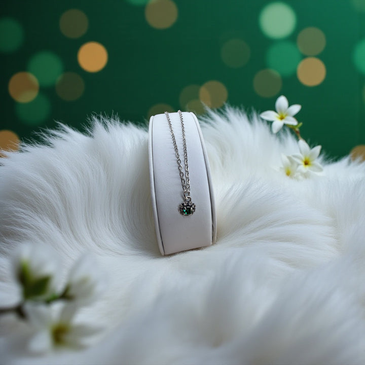 [PRE-ORDER] Surrounded By Grace - Crystal Circle Rhinestone Necklace - Green [SHIPS IN 1-2 WEEKS]