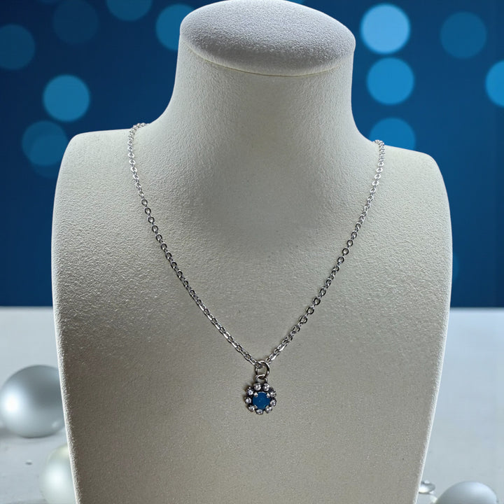 [PRE-ORDER] Surrounded By Grace - Crystal Circle Rhinestone Necklace - Blue [SHIPS IN 1-2 WEEKS]