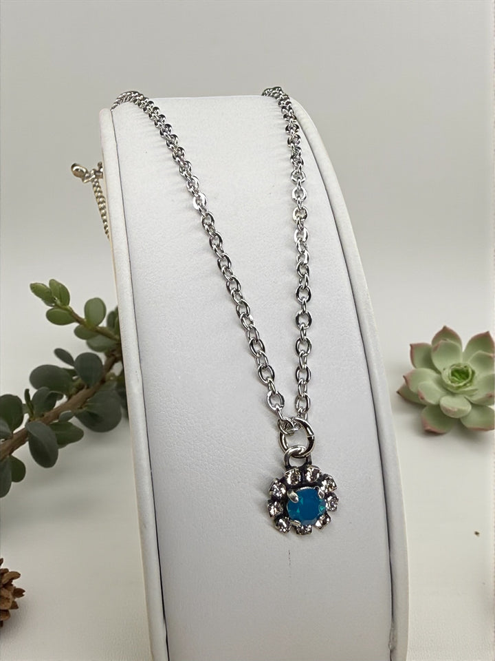 [PRE-ORDER] Surrounded By Grace - Crystal Circle Rhinestone Necklace - Blue [SHIPS IN 1-2 WEEKS]