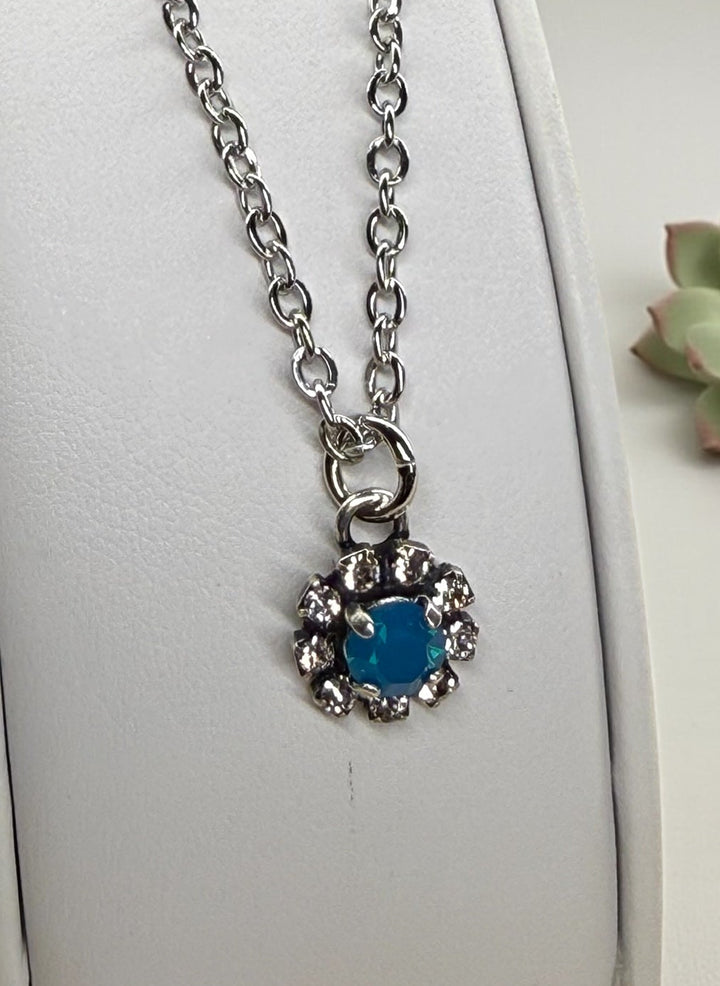 [PRE-ORDER] Surrounded By Grace - Crystal Circle Rhinestone Necklace - Blue [SHIPS IN 1-2 WEEKS]