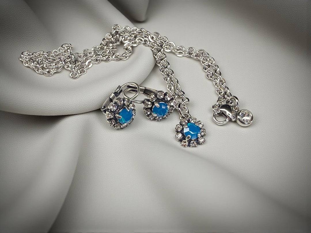 [PRE-ORDER] Ocean's Deep - Crystal Circle Rhinestone Necklace Or Earrings [SHIPS IN 1-2 WEEKS]   Necklaces Joy & Country