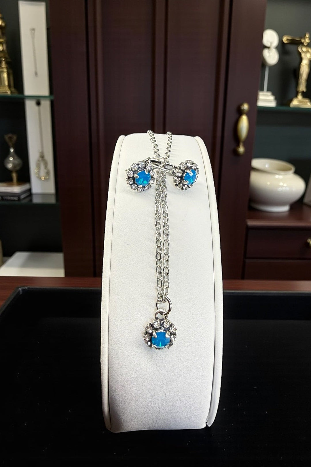 [PRE-ORDER] Ocean's Deep - Crystal Circle Rhinestone Necklace Or Earrings [SHIPS IN 1-2 WEEKS]   Necklaces Joy & Country