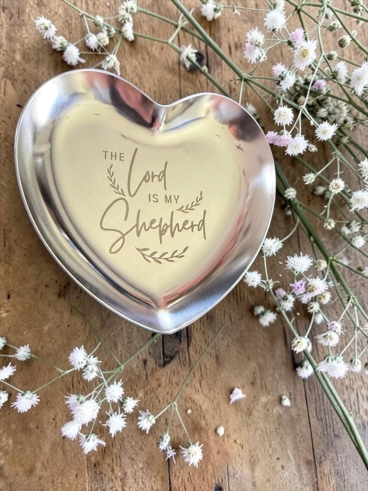 [PRE-ORDER] Engraved Heart Jewelry Tray - Stainless Steel Keepsake Dish [SHIPS IN 1-2 WEEKS]