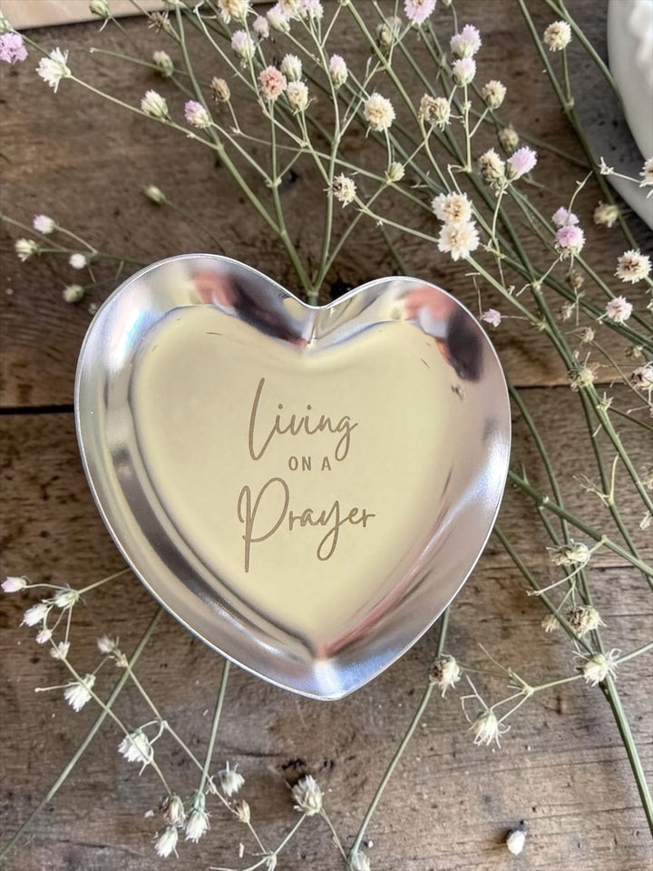 [PRE-ORDER] Engraved Heart Jewelry Tray - Stainless Steel Keepsake Dish [SHIPS IN 1-2 WEEKS]