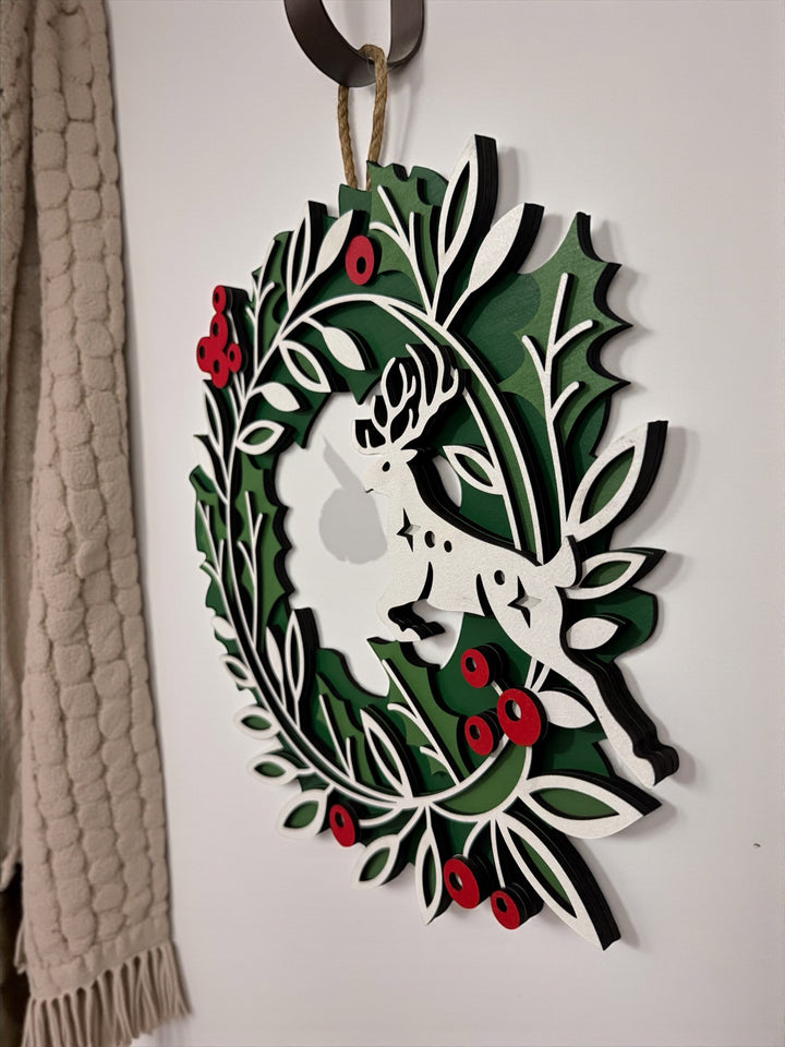 [PRE-ORDER] Christmas 3D Handmade Wooden Wreaths | Made in the USA [SHIPS IN 1-2 WEEKS]