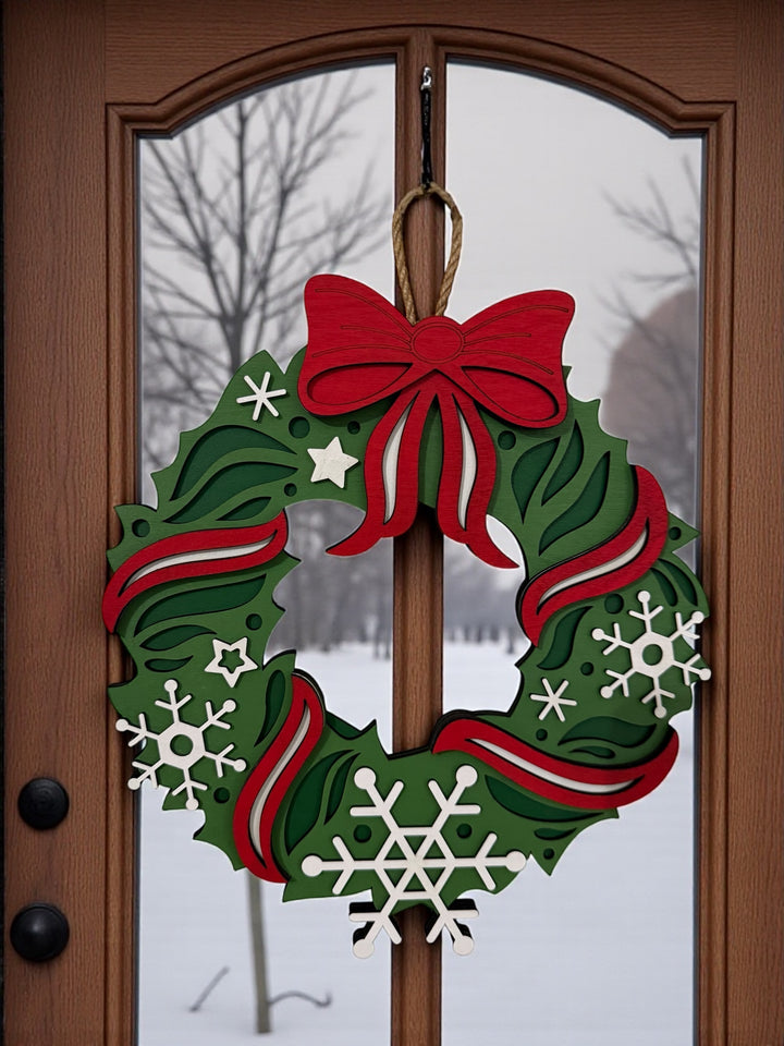 [PRE-ORDER] Christmas 3D Handmade Wooden Wreaths | Made in the USA [SHIPS IN 1-2 WEEKS]