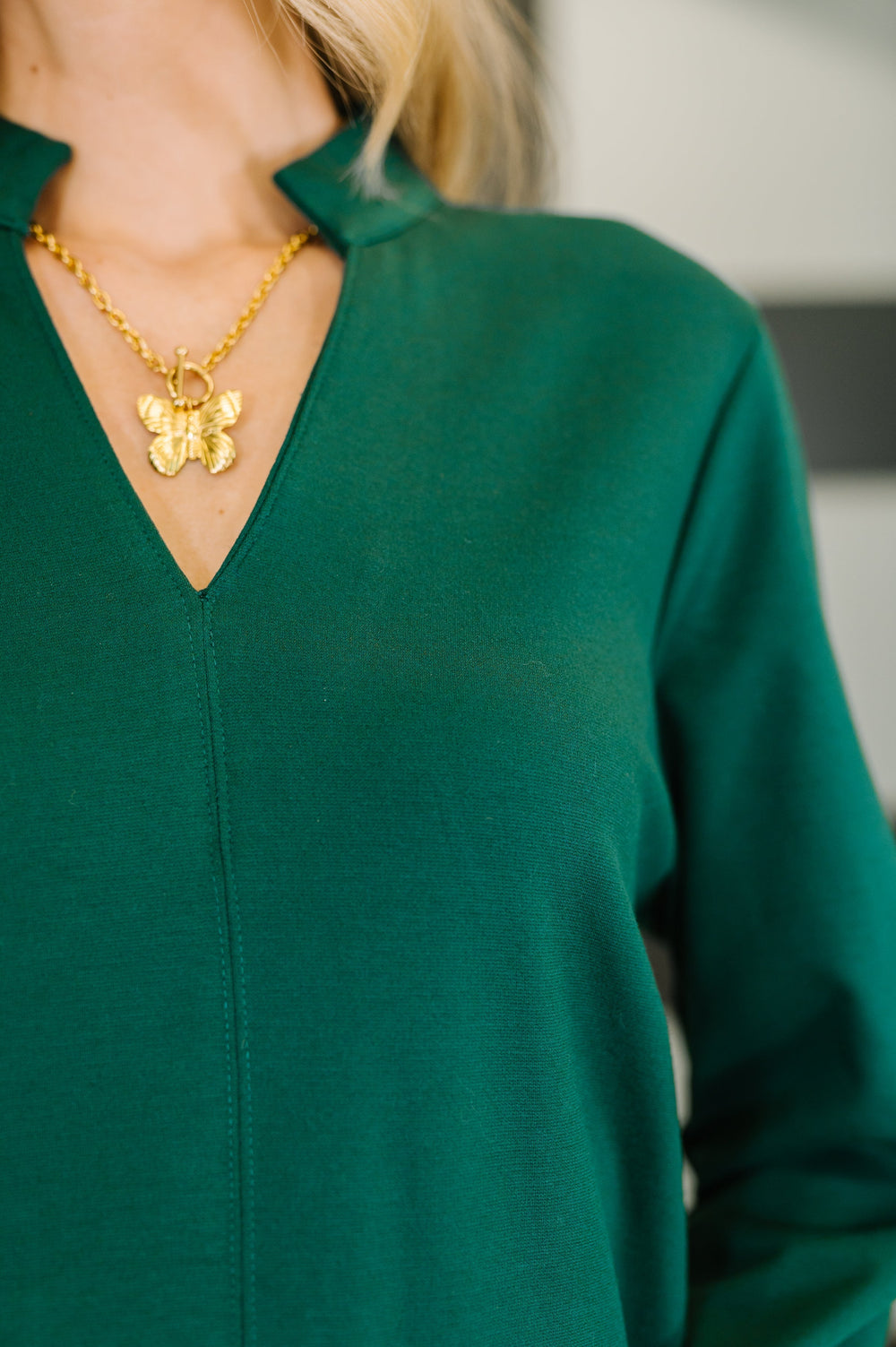 Portfolio Quarter Sleeve Dress in Hunter Green   Womens Joy & Country