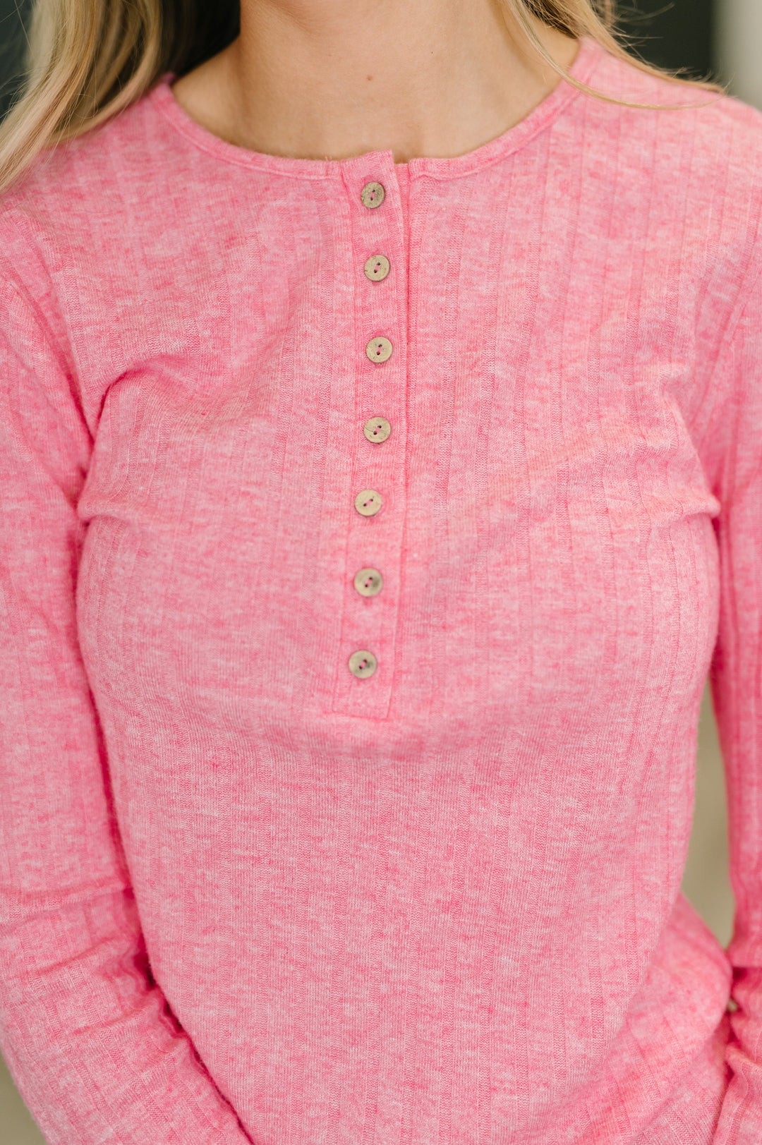 Ribbed Long Sleeve in Fuchsia   Womens Joy & Country