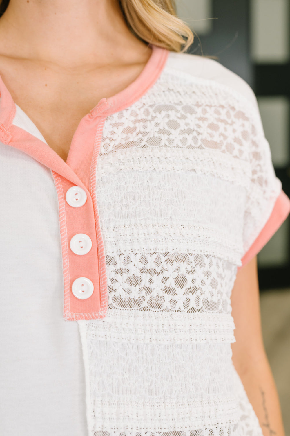 Right Thing to Say Textured Henley Top   Womens Joy & Country