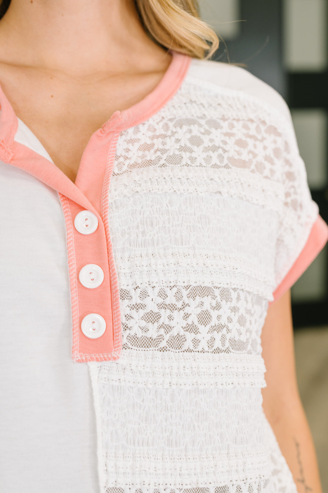 Right Thing to Say Textured Henley Top   Womens Joy & Country