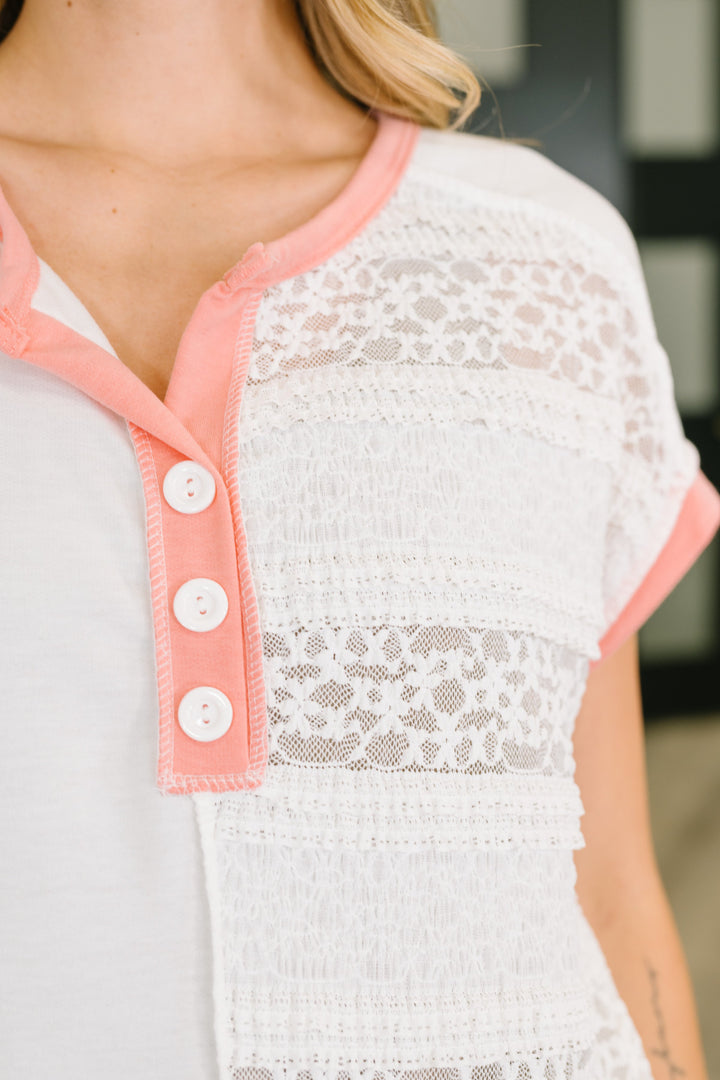 Right Thing to Say Textured Henley Top   Womens Joy & Country