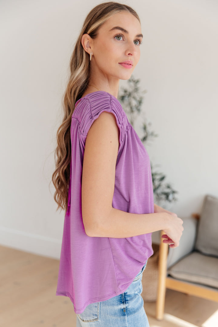 Keeping It Cool - Ruched Top - Lavender