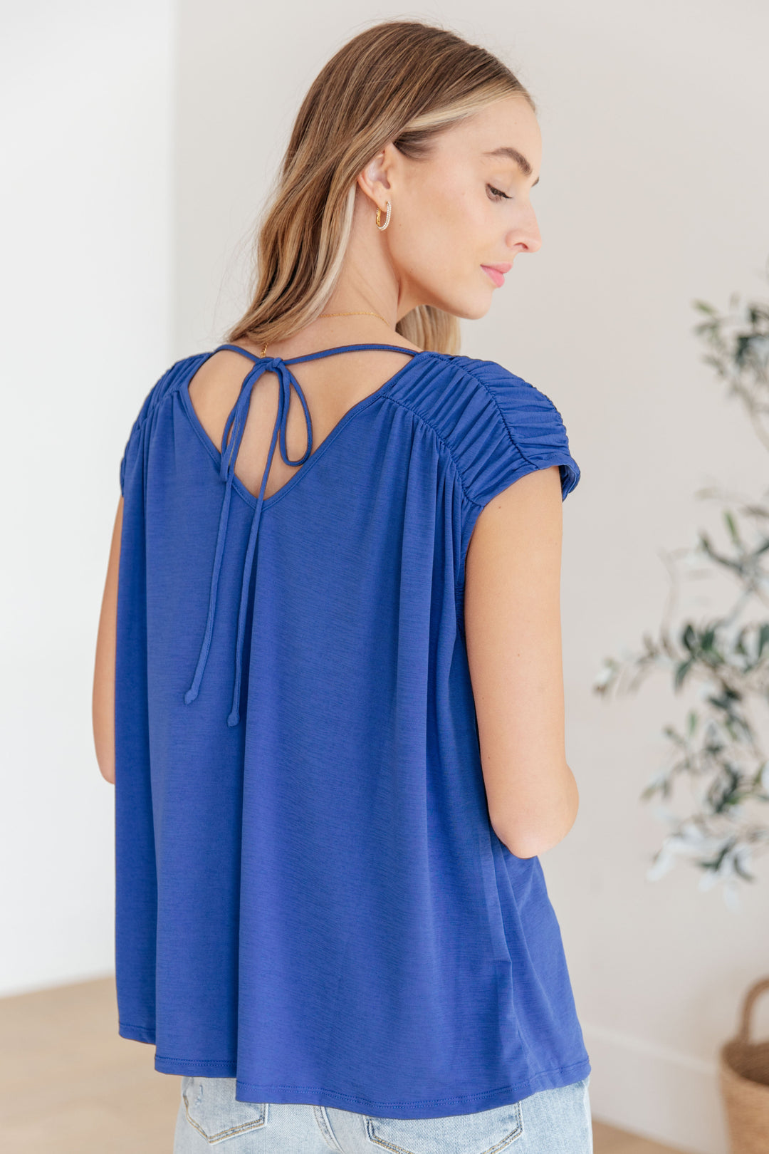 Keeping It Cool - Ruched Top - Royal Blue