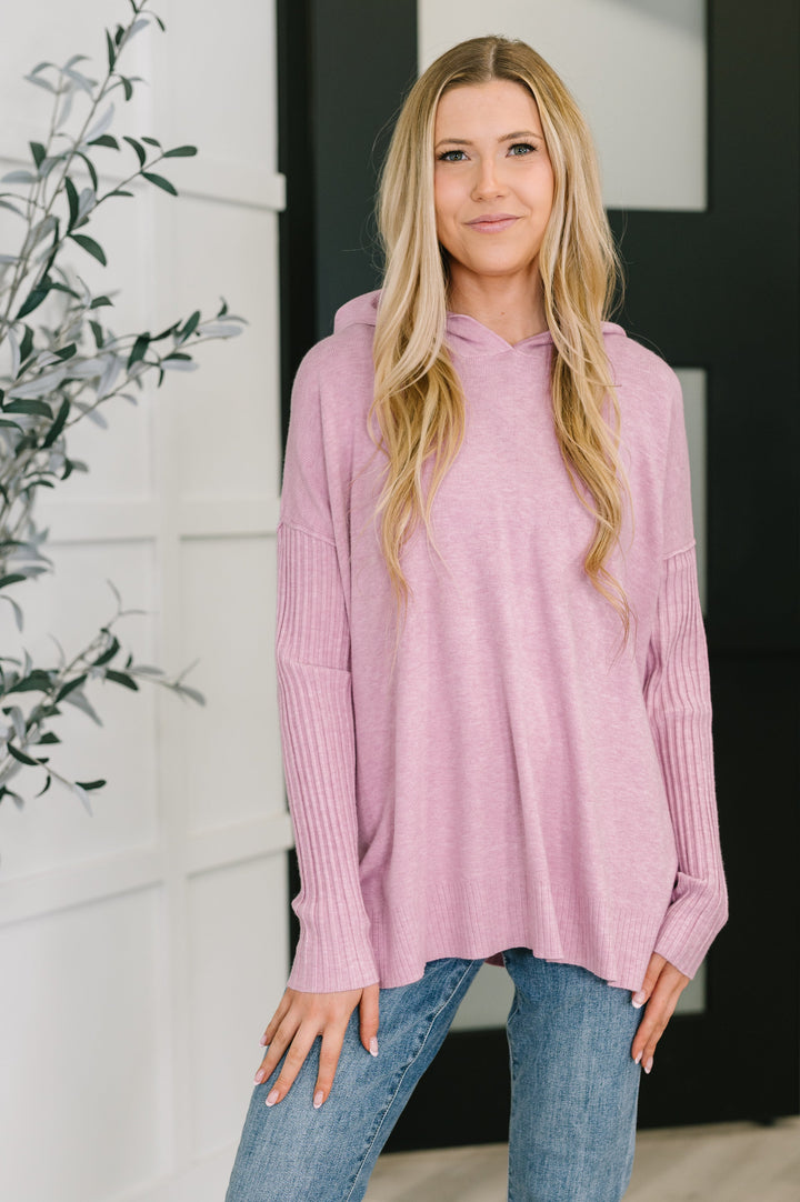 Running Late Hooded Long Sleeve in Mauve   Womens Joy & Country