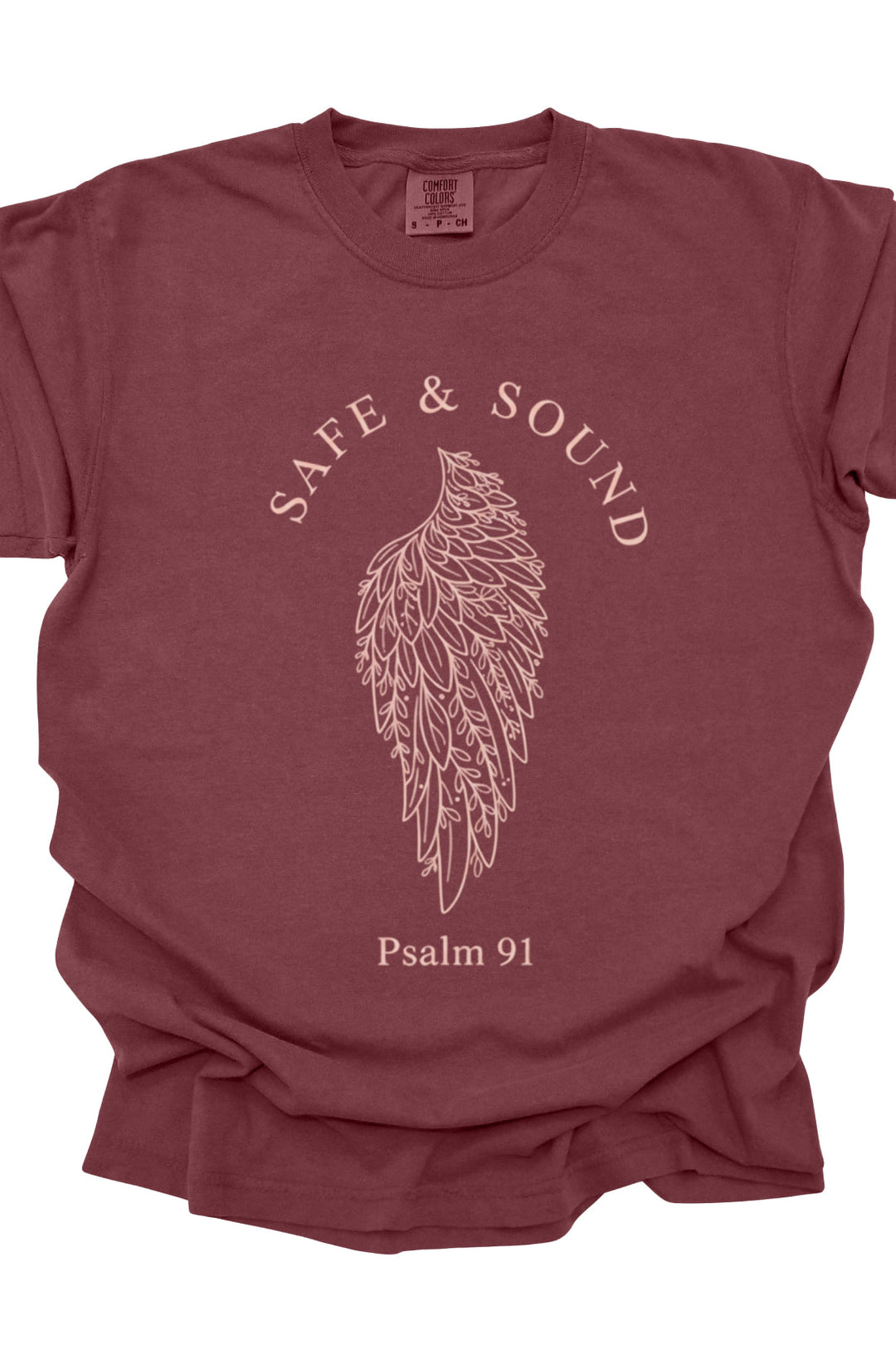 Safe & Sound Psalm 91 - Premium Unisex Heavyweight Crew-Neck Tee   T-Shirt Joy & Country