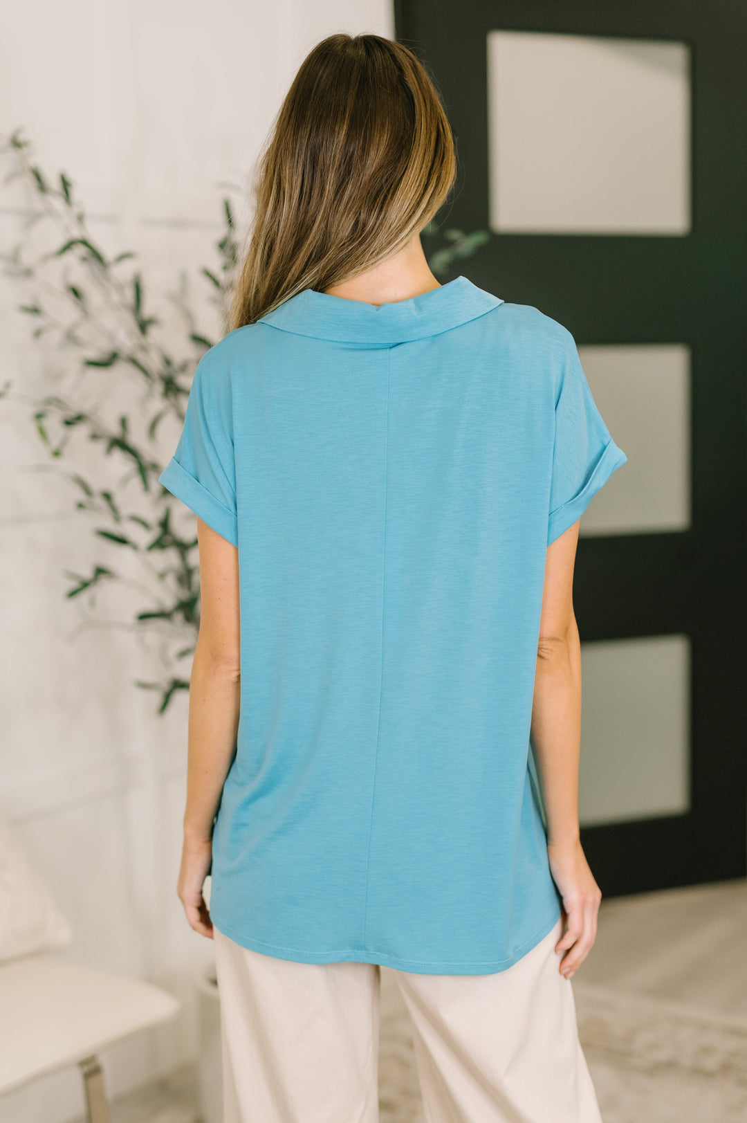 Sea You Soon Collared Top in Costal Blue   Womens Joy & Country