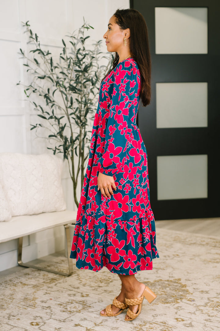 Forever Her V-Neck Flowy Dress