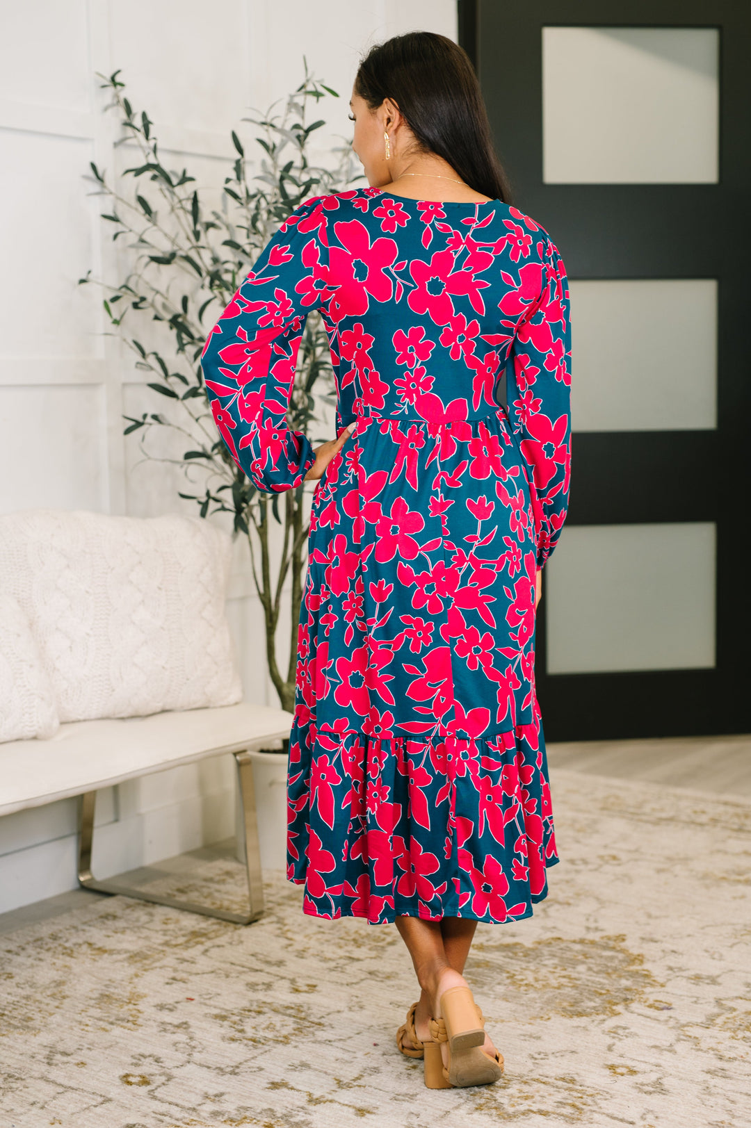 Forever Her V-Neck Flowy Dress