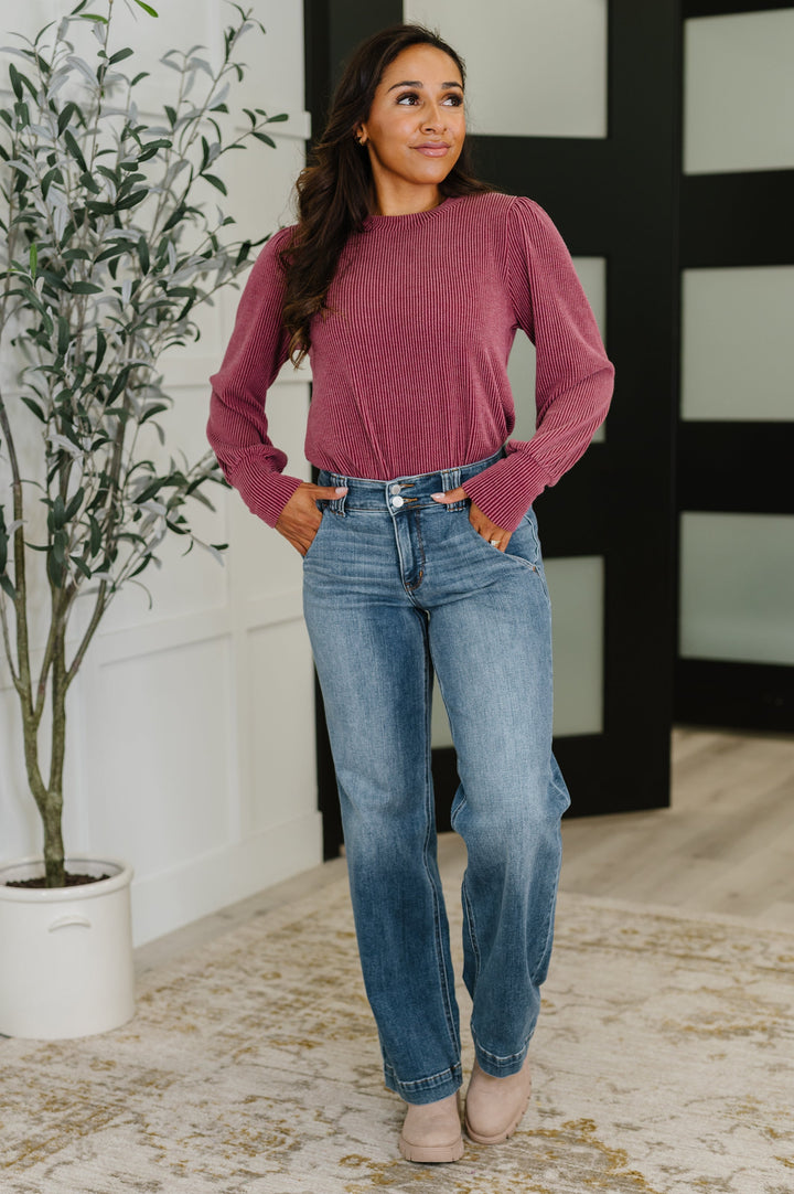 Simply Styled Balloon Sleeve Knit Top   Womens Joy & Country