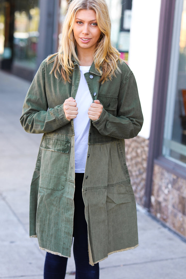 Oh So Trendy - Cotton Tiered Cut-Edge Jacket