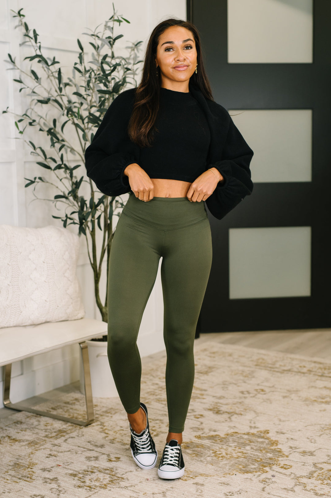 Olive Sculpting High-Waisted Leggings