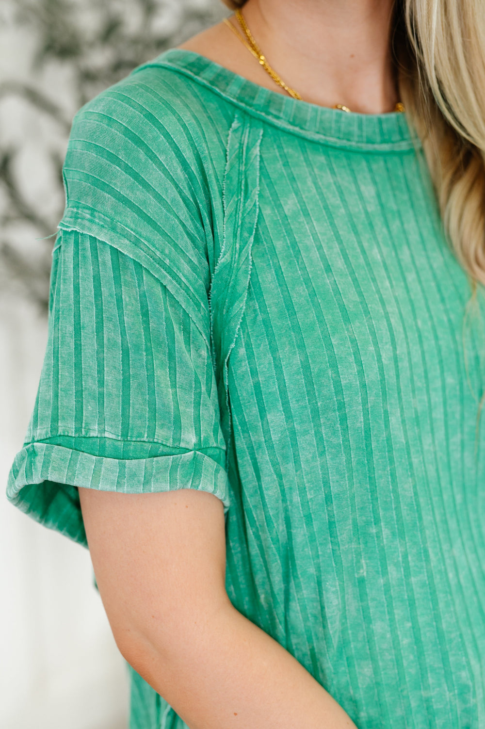 Sunday's Bestie Mineral Wash Top in Kelly Green   Womens Joy & Country