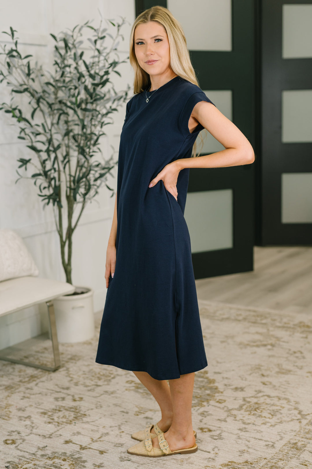 Sweet Like That Casual Dress in Navy   Womens Joy & Country