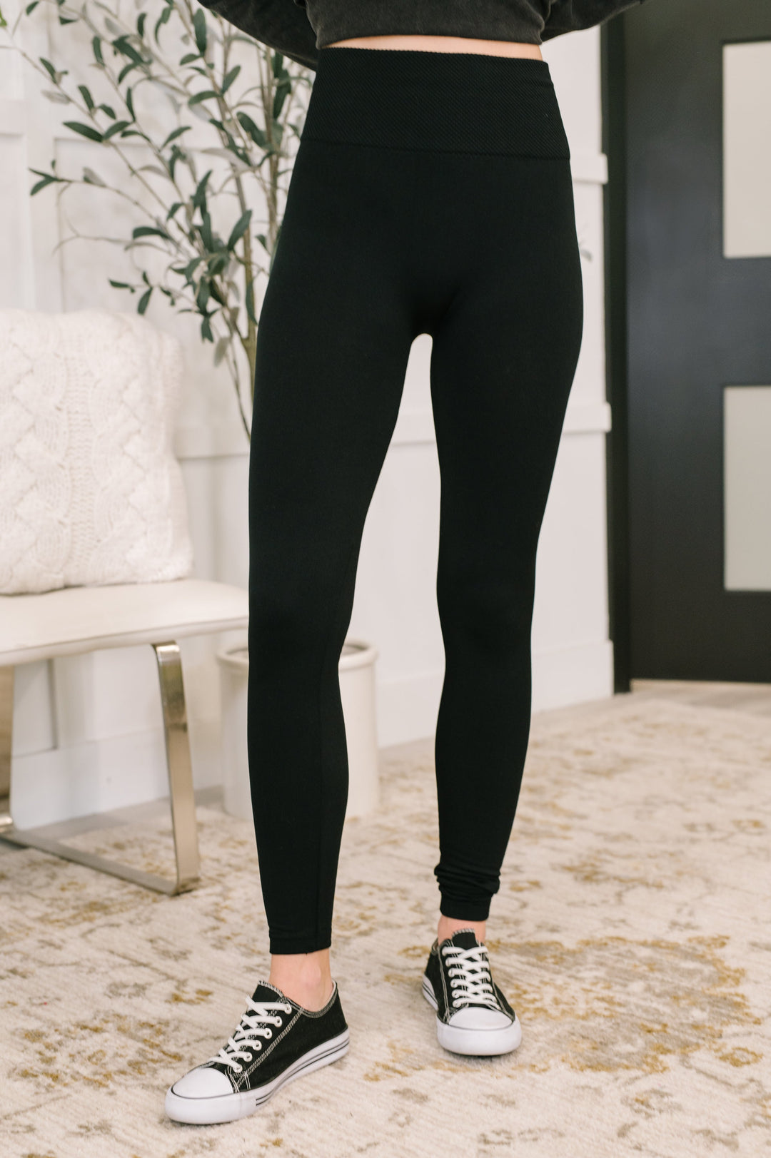 Second-Skin Comfort High-Waist Leggings – Black