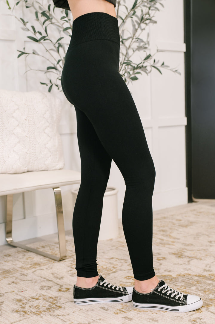 Second-Skin Comfort High-Waist Leggings – Black