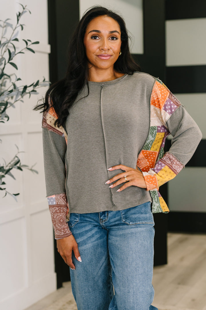 Sweet as Pie Color Block Relaxed Long Sleeve   Womens Joy & Country