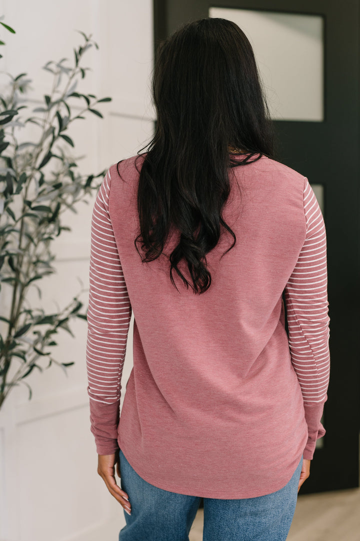 Marsala Mood Long Sleeve Henley   Shirts & Tops Joy & Country