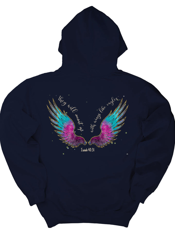 [FINAL SALE] They Will Mount Up With Wings Like Eagles (Back Print) - Unisex Hoodie Sweatshirt