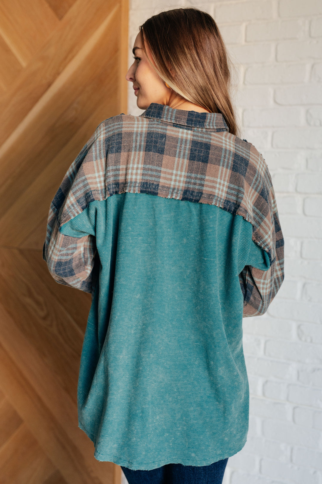 Tied for Time Thermal Plaid Button Up   Tops Joy & Country
