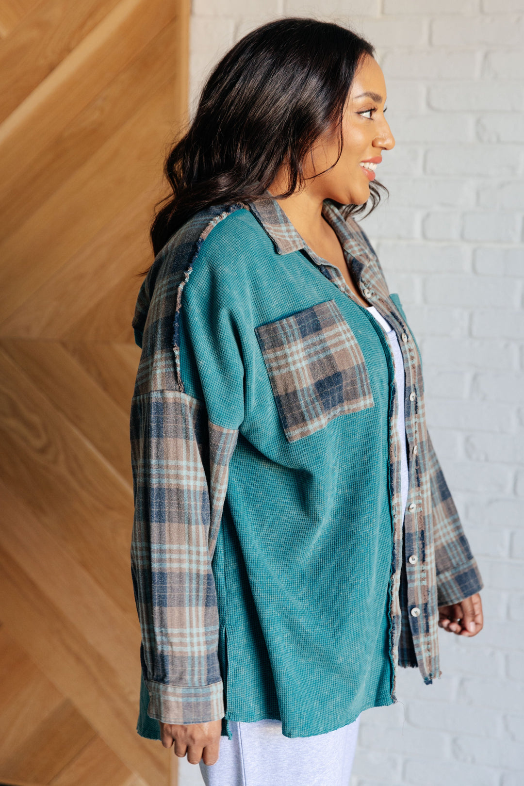 Tied for Time Thermal Plaid Button Up   Tops Joy & Country
