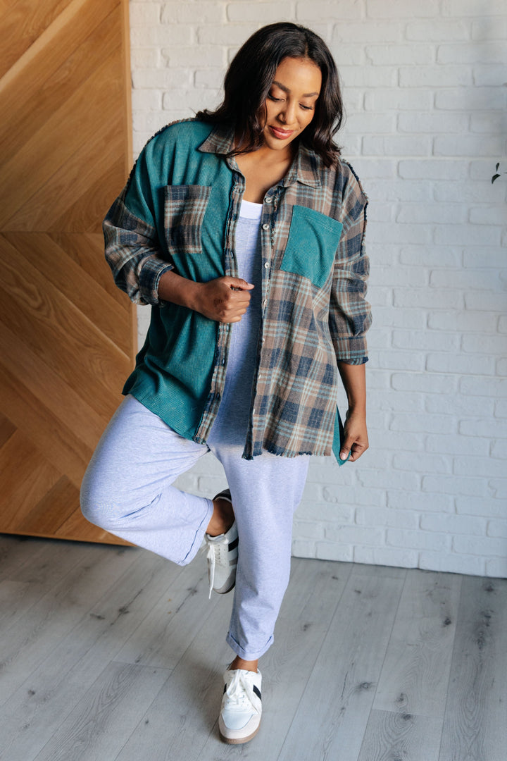 Tied for Time Thermal Plaid Button Up   Tops Joy & Country