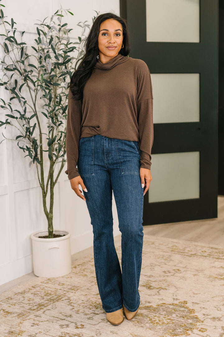 Jetset Cowl Neck Pullover – Chocolate   Shirts & Tops Joy & Country