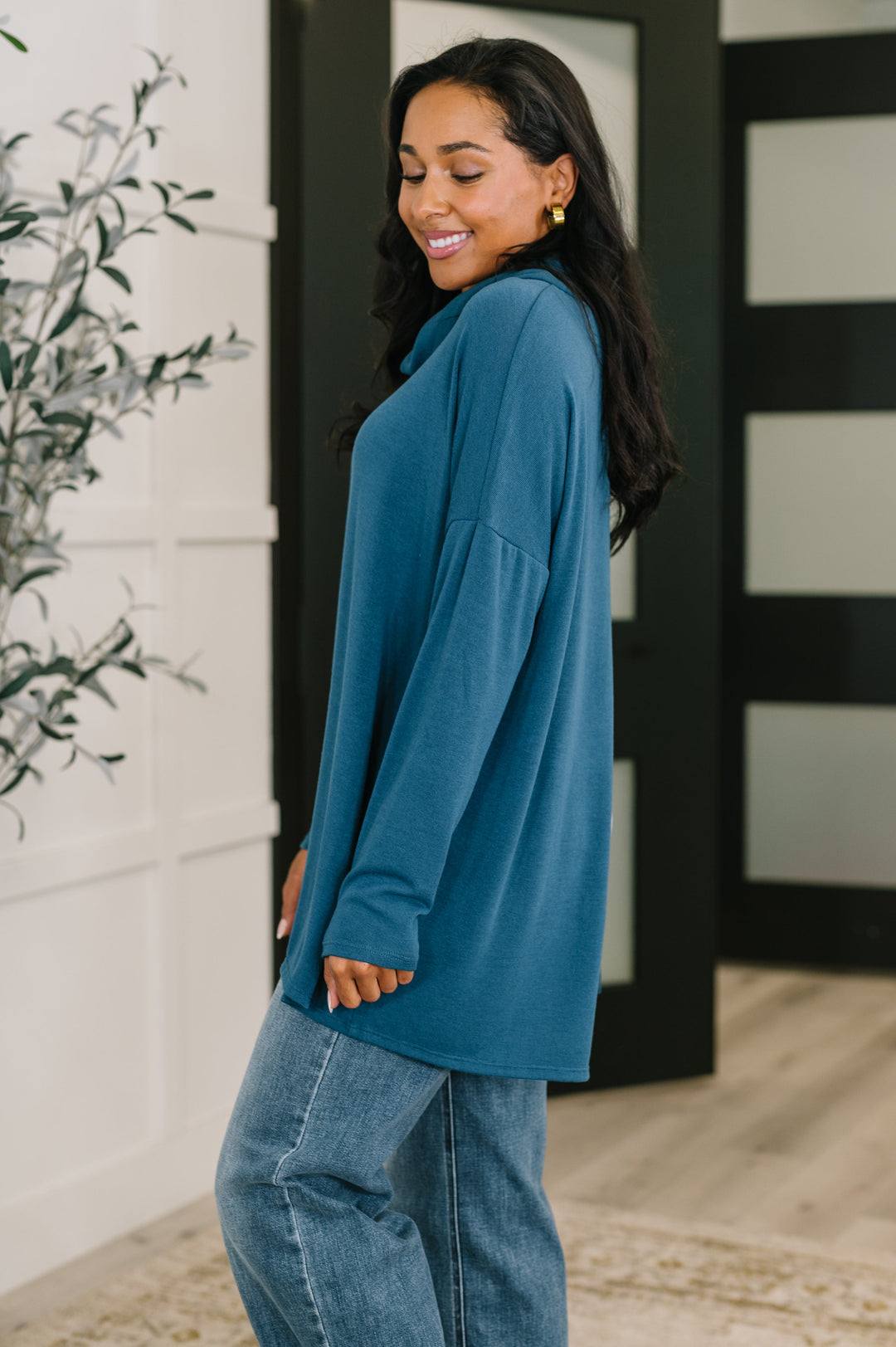 Jetset Cowl Neck Pullover – Dark Teal   Shirts & Tops Joy & Country