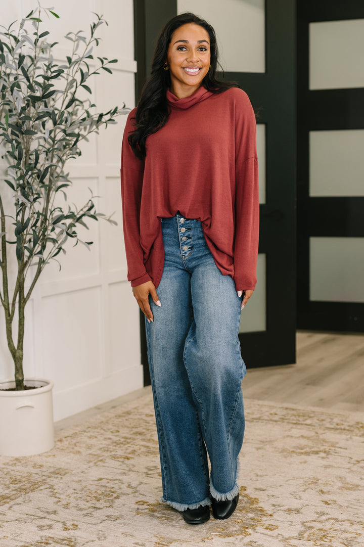 Jetset Cowl Neck Pullover – Wine   Shirts & Tops Joy & Country