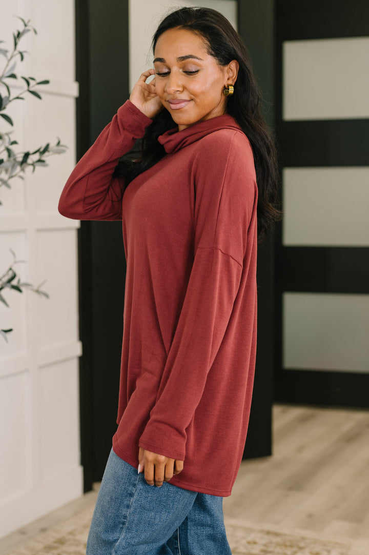 Jetset Cowl Neck Pullover – Wine   Shirts & Tops Joy & Country