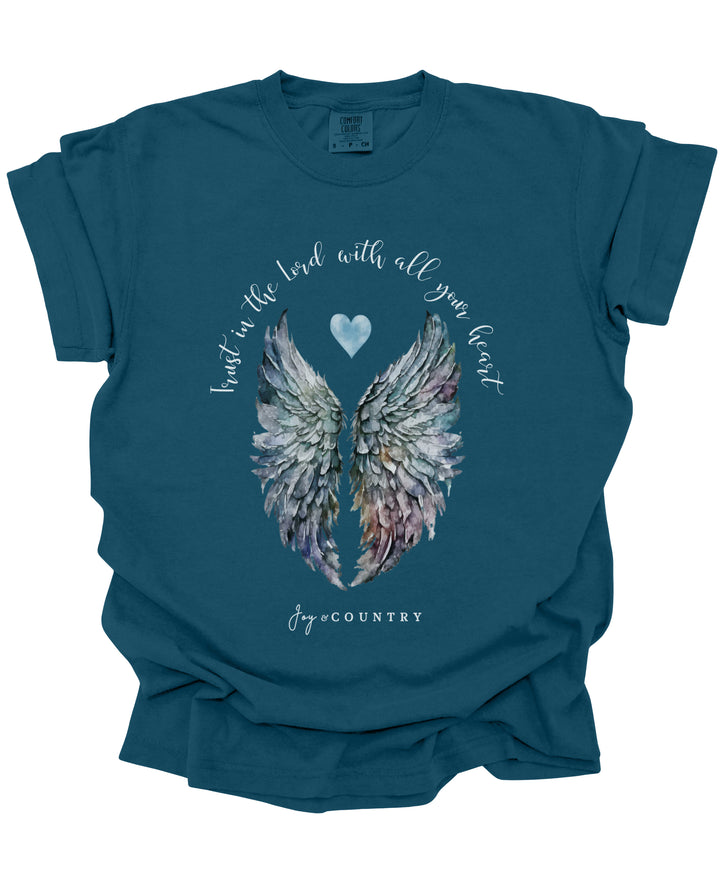 Trust In The Lord With All Your Heart - Premium Unisex Heavyweight Crew-Neck Tee - Joy & Country