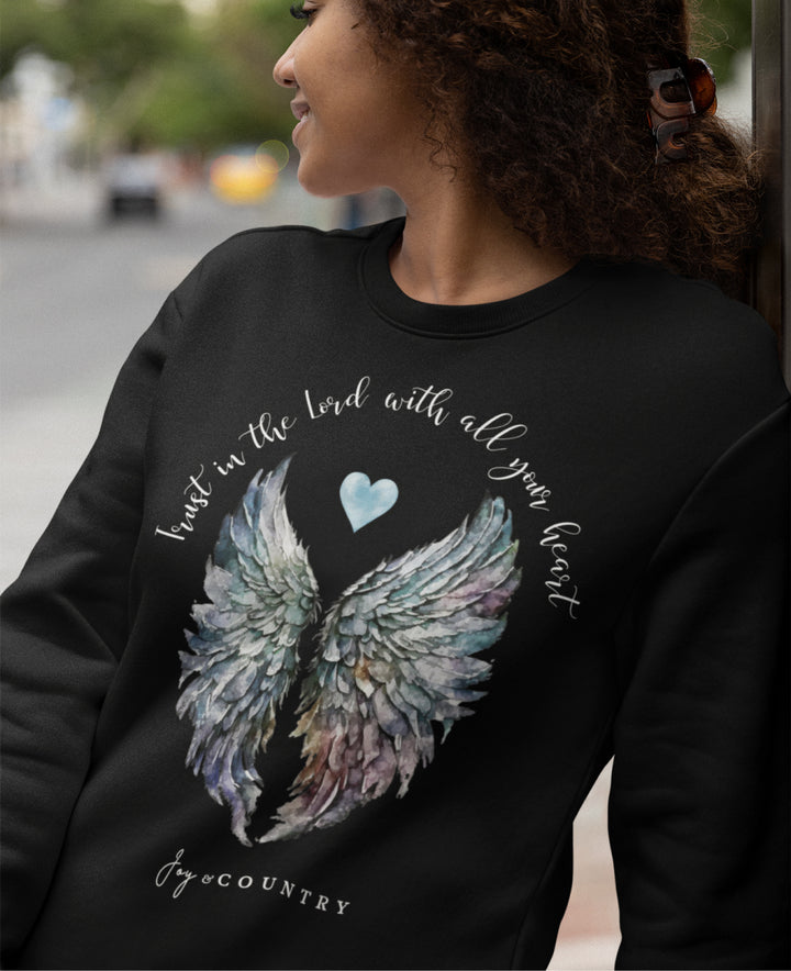Trust In The Lord With All Your Heart - Unisex Crew-Neck Sweatshirt