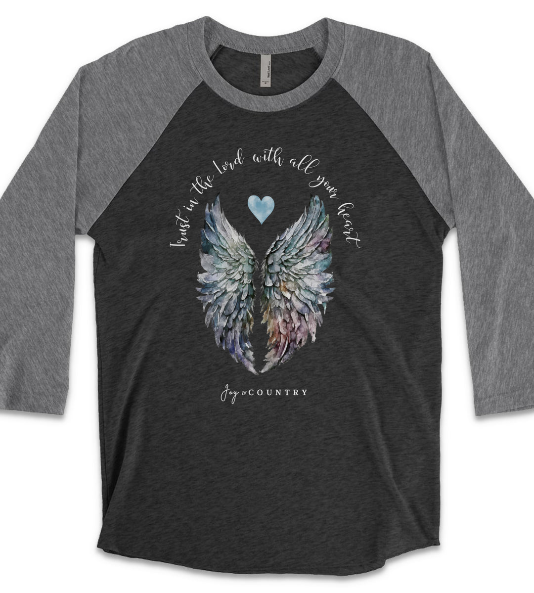 Trust In The Lord With All Your Heart - Unisex Tri-Blend 3/4 Sleeve Raglan Tee