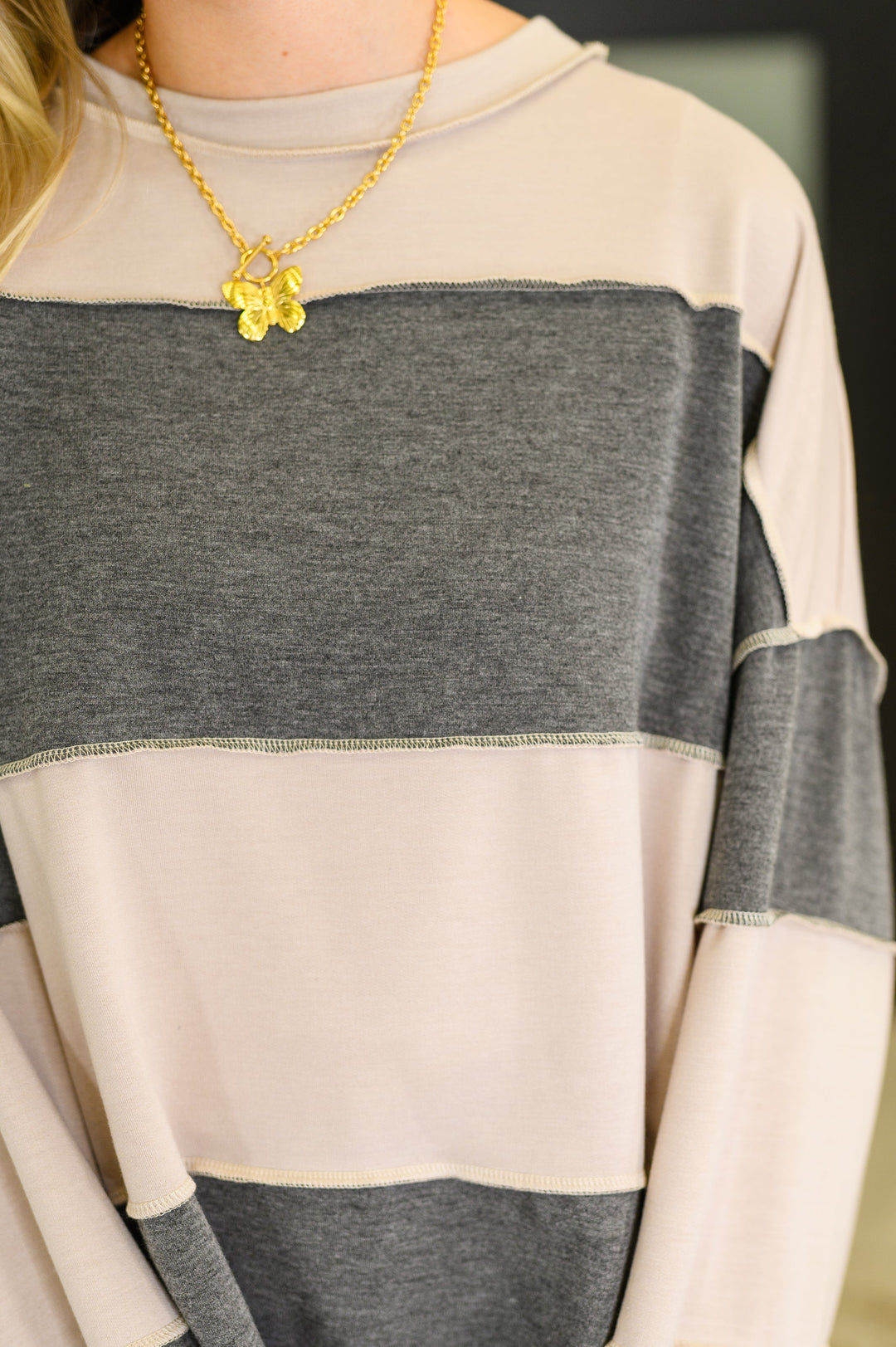 Two-Tone Take Drop Shoulder Top   Womens Joy & Country