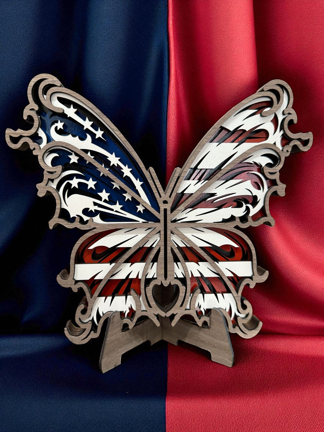 [PRE-ORDER] Patriotic Butterfly Handmade 3D Wooden Sign | Made in the USA [SHIPS IN 2-3 WEEKS]   Home Decor Joy & Country