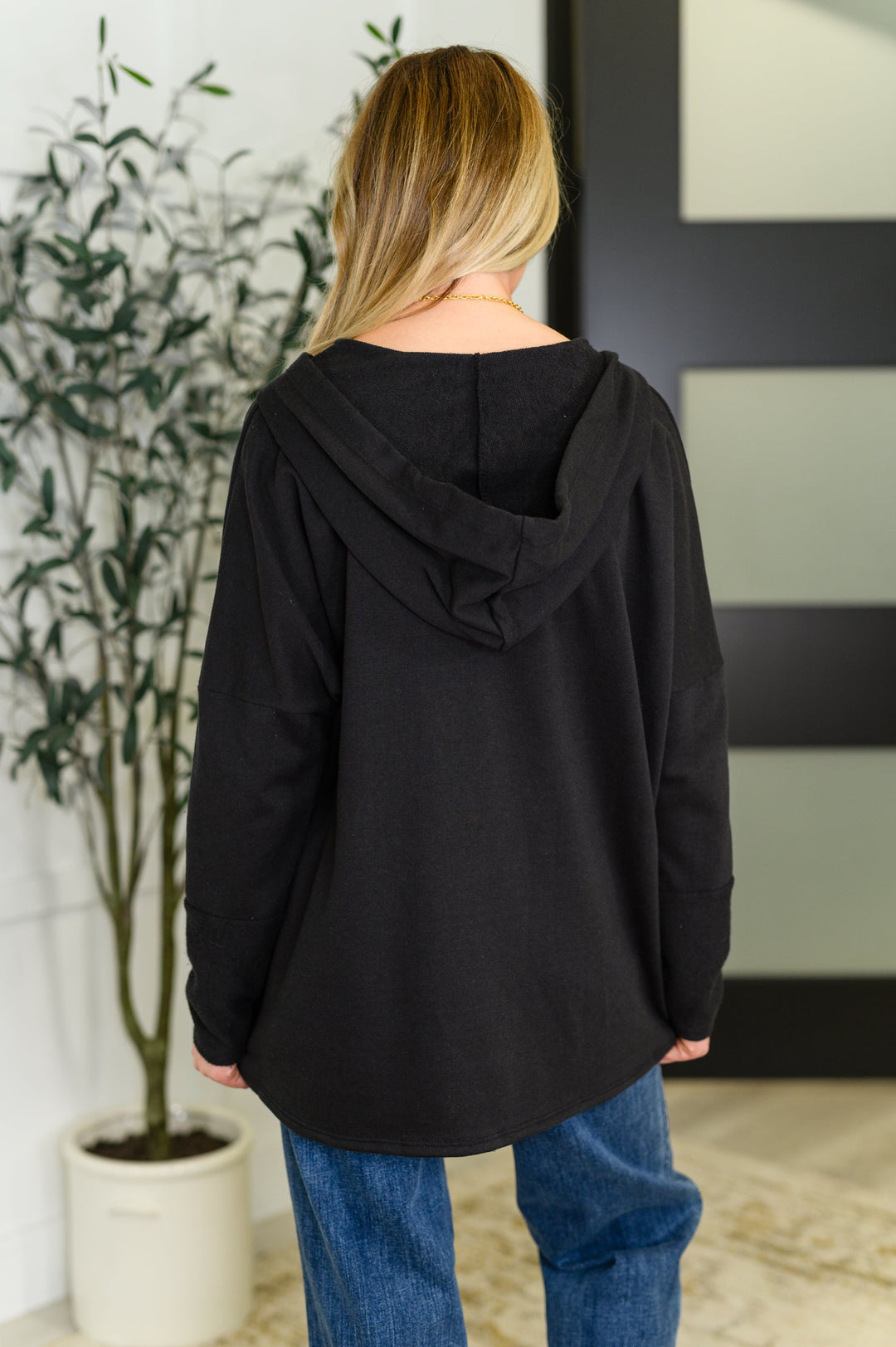 Warm Intentions Henley Pullover in Black   Womens Joy & Country