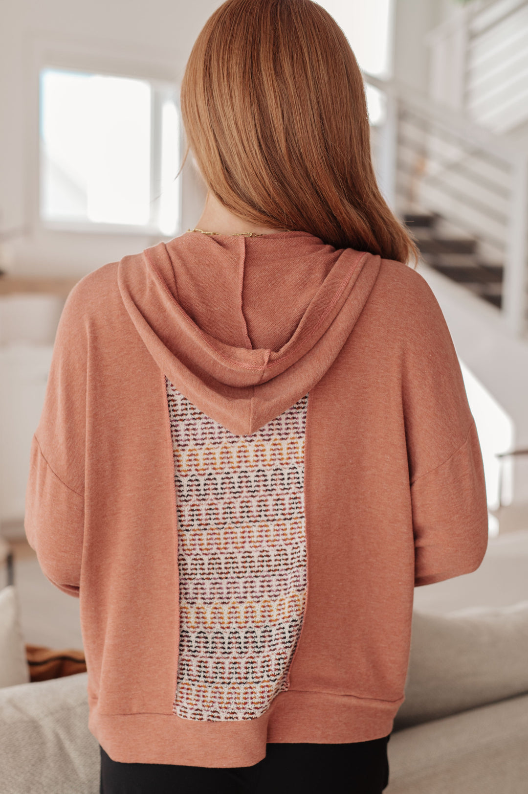 Wave Hello Mixed Print Hoodie   Tops Joy & Country