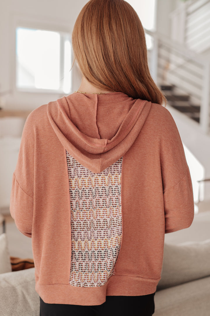 Wave Hello Mixed Print Hoodie   Tops Joy & Country