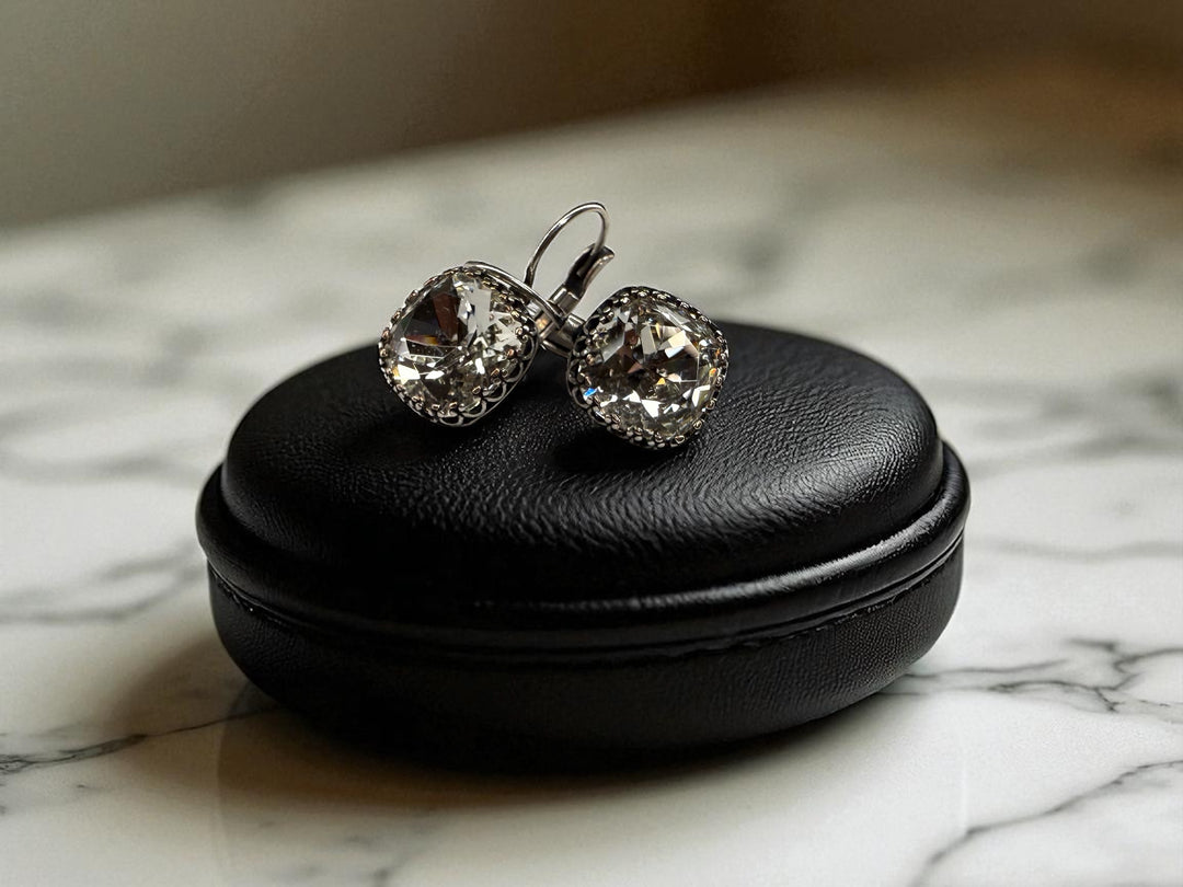 [PRE-ORDER] Wear His Reflection - Antique-Wrapped Crystal Lever-Back Earrings [SHIPS IN 1-2 WEEKS]