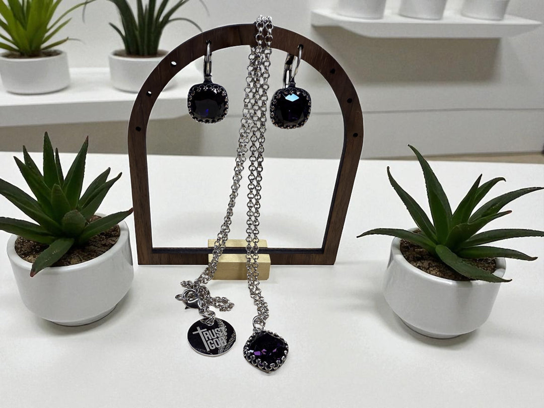 [PRE-ORDER] Wear His Reflection Antique-Wrapped Crystal Pendant - Trust God Charm [SHIPS IN 1-2 WEEKS]   Necklaces Joy & Country